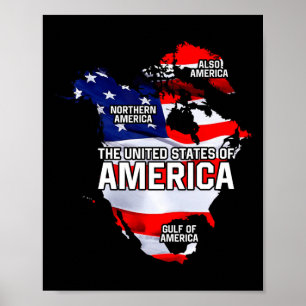 Póster Divertido Donald Trump Bandera estadounidense Cana
