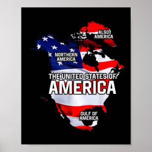 Póster Divertido Donald Trump Bandera estadounidense Cana