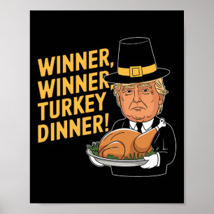 Póster Divertido Donald Trump Ganador Ganador Cena De Pav