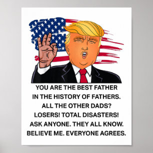 Póster Divertido Donald Trump, grandes Camisetas de papá,