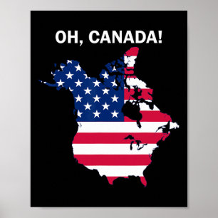 Póster Divertido Donald Trump Oh Canadá Bandera Estadouni