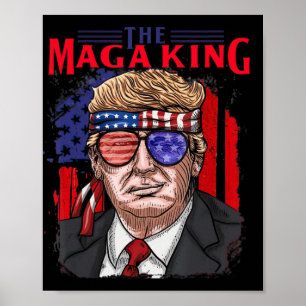 Póster Divertido Donald Trump Ultra Maga Rey de Julio USA