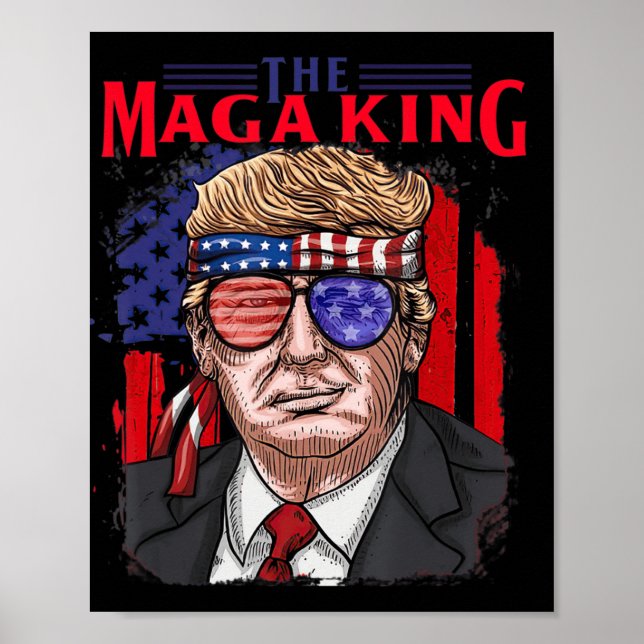 Póster Divertido Donald Trump Ultra Maga Rey de Julio USA (Frente)