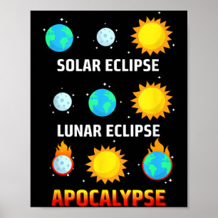 Póster Divertido Eclipse Solar Eclipse Lunar Apocalipsis