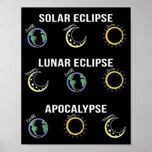 Póster Divertido Eclipse Solar Eclipse Lunar Apocalipsis