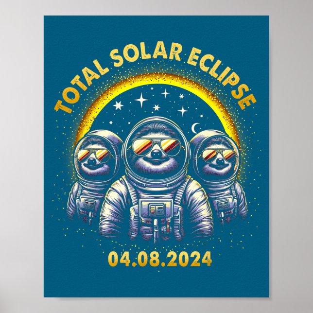 Póster Divertido Eclipse Total Solar 04 08 (Frente)