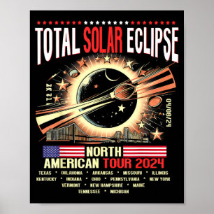 Póster Divertido Eclipse Total Solar Norteamericano