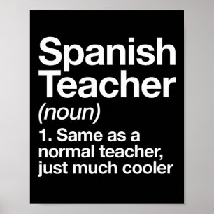 Póster Divertido en definición de profesor español por ir