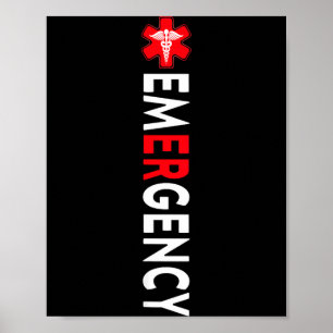 Póster Divertido Enfermera de Urgencias Departamento de E