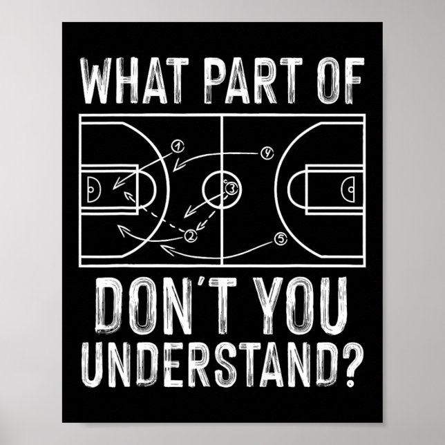 Póster Divertido entrenador de básquetbol diseño hombres  (Frente)