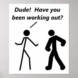 Póster Divertido Entrenamiento de Stickman