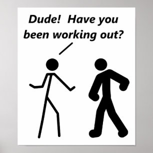 Póster Divertido Entrenamiento de Stickman