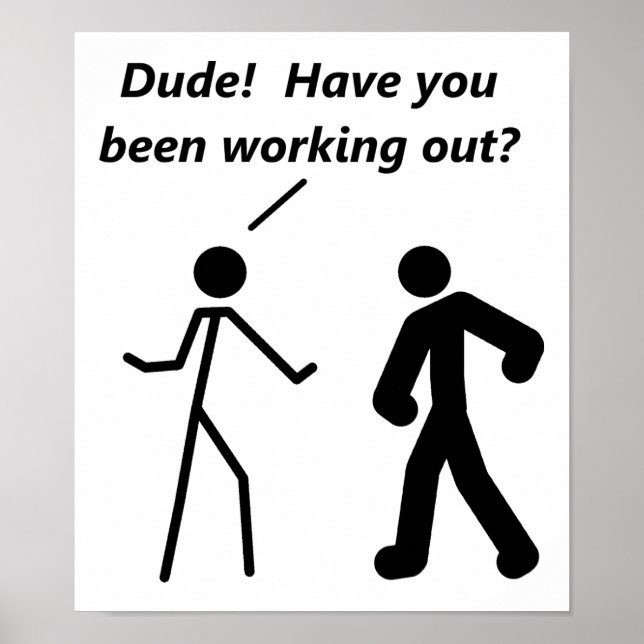 Póster Divertido Entrenamiento de Stickman (Frente)