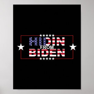 Póster Divertido Escondimiento De Biden - Anti Joe - Pro 