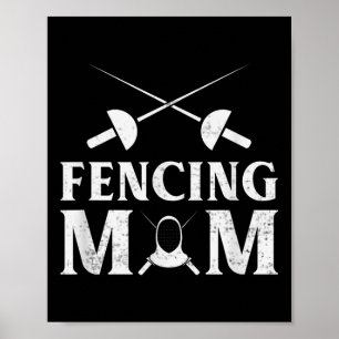 Póster Divertido esgrimidor mamá cita al esgrimista mamá 