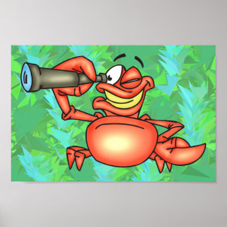 Póster Divertido espía de cangrejo