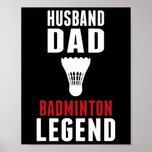 Póster Divertido esposo deportivo de Dminton Dad Dminton
