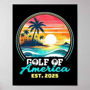 Póster Divertido Estados Unidos Camisas Golfo De Estados 