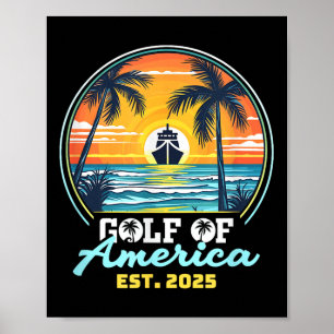 Póster Divertido Estados Unidos Camisas Golfo De Estados 