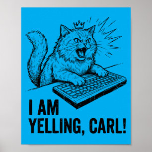 Póster Divertido Estoy Gritando Carl Haz Gato Meme Humor 
