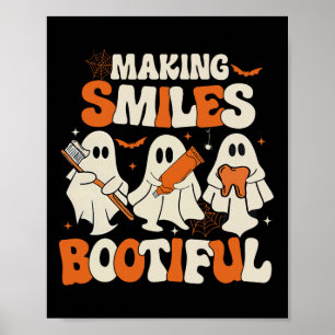 Póster Divertido fantasma Halloween sonríe a Bootif