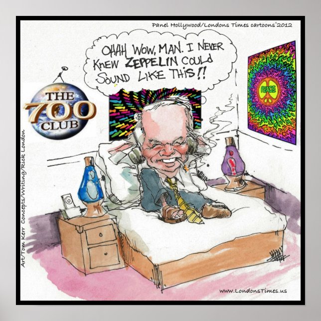 Póster Divertido Feliz Hippie de LT Cartoons (Frente)