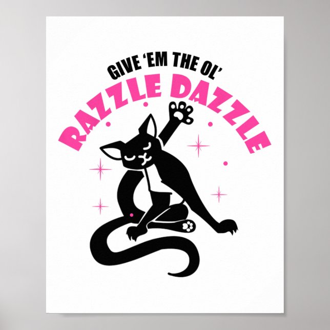 Póster Divertido Gato De Jazz Pose Dadme El Ol Razzle (Frente)