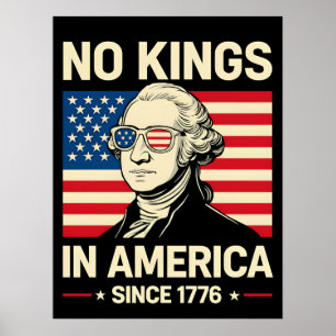 Póster Divertido George Washington Sin Reyes América 1776