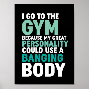 Póster Divertido Gimnasio De Entrenamiento Voy Al Gimnasi