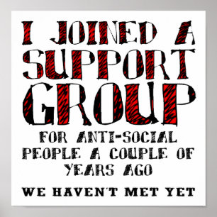 Póster Divertido Grupo de Apoyo Antisocial