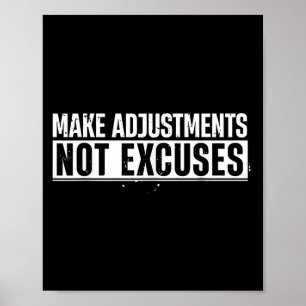 Póster Divertido Hacer Ajustes No Excusa Motivacional Qu