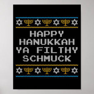 Póster Divertido Hanukkah judío Ya amigo sucio