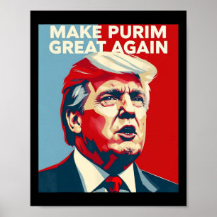 Póster Divertido Haz Que Purim Sea Grande Otra Vez Disfra
