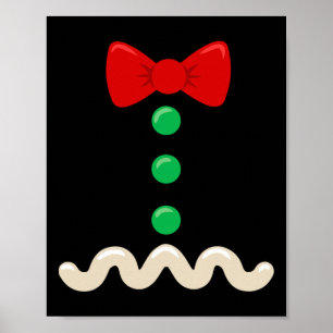 Póster Divertido hombre de pan de jengibre Navidades de d