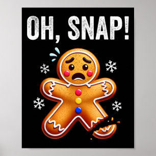 Póster Divertido hombre de pan de jengibre Navidades navi