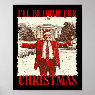 Póster Divertido Humorístico Vintage Trump Estaré En Casa