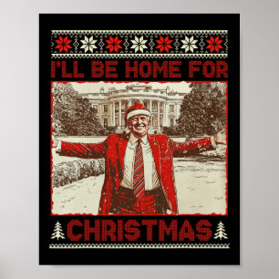 Póster Divertido Humorístico Vintage Trump Estaré En Casa
