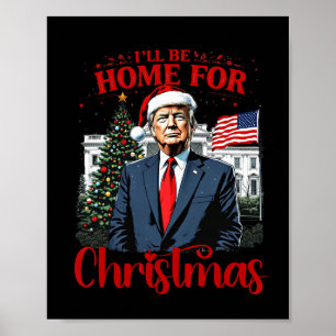 Póster Divertido Humorístico Vintage Trump Estaré En Casa