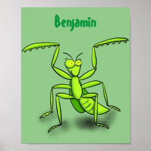 Póster Divertido ilustracion personalizado de mantis de o