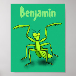 Póster Divertido ilustracion personalizado de mantis de o