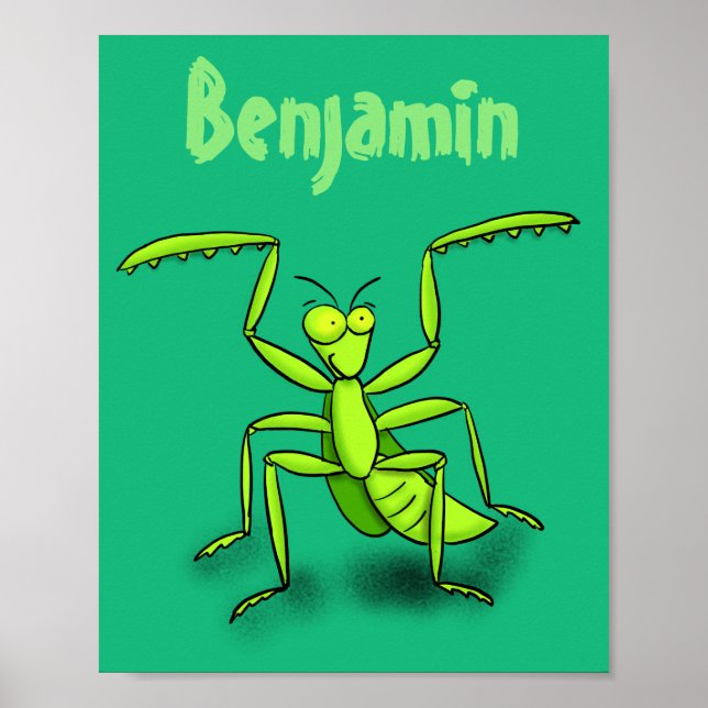 Póster Divertido ilustracion personalizado de mantis de o (Frente)