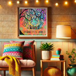 Póster Divertido inspirador de clase de una sola palabra