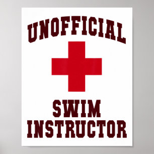 Póster Divertido Instructor de Natación No Oficial Campo