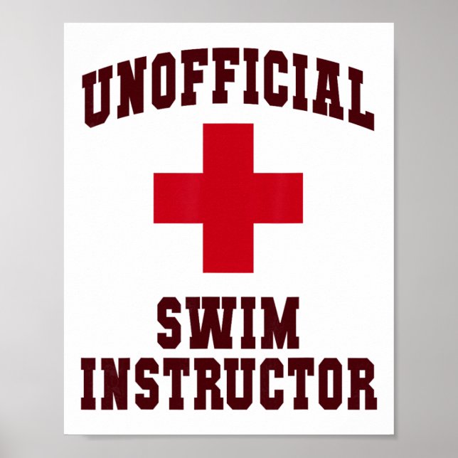 Póster Divertido Instructor de Natación No Oficial Campo  (Frente)