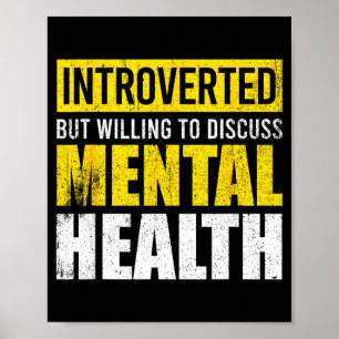 Póster Divertido introvertido pero dispuesto a discutir m
