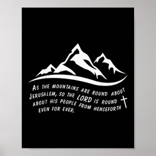 Póster Divertido Jerusalén Montañas Señor Cruz Jesús Cris