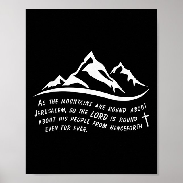 Póster Divertido Jerusalén Montañas Señor Cruz Jesús Cris (Frente)