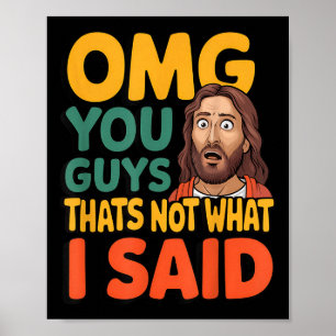 Póster Divertido Jesús Eso No Es Lo Que Dijo Dios Religio
