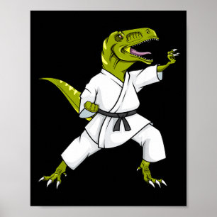 Póster Divertido Karatesaurus T-rex Dinosaurio Karate Sam