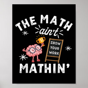 Póster Divertido La Matemática No Cuadra Cerebro Lindo Mu